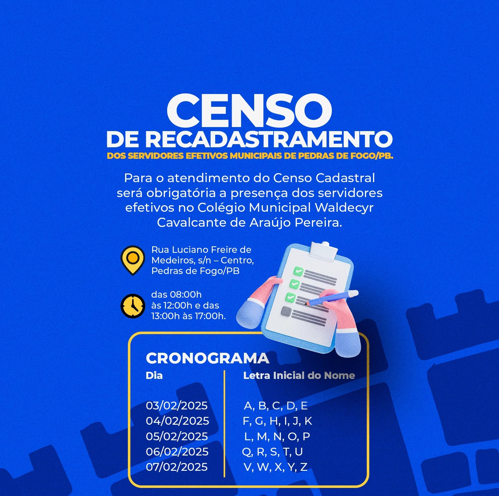 Imagem ilustrativa de SECRETARIA DE ADMINISTRAÇÃO REALIZA CENSO DOS SERVIDORES EFETIVOS