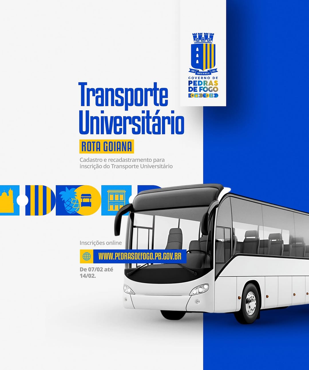Imagem ilustrativa: Inscrições no Transporte Universitário para Goiana acontecem de 7 a 14 de fevereiro