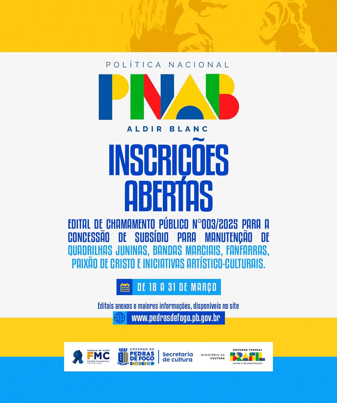 Imagem ilustrativa: Secretaria de Cultura lança edital de incentivo a quadrilhas juninas, fanfarras, bandas marciais e Paixão de Cristo