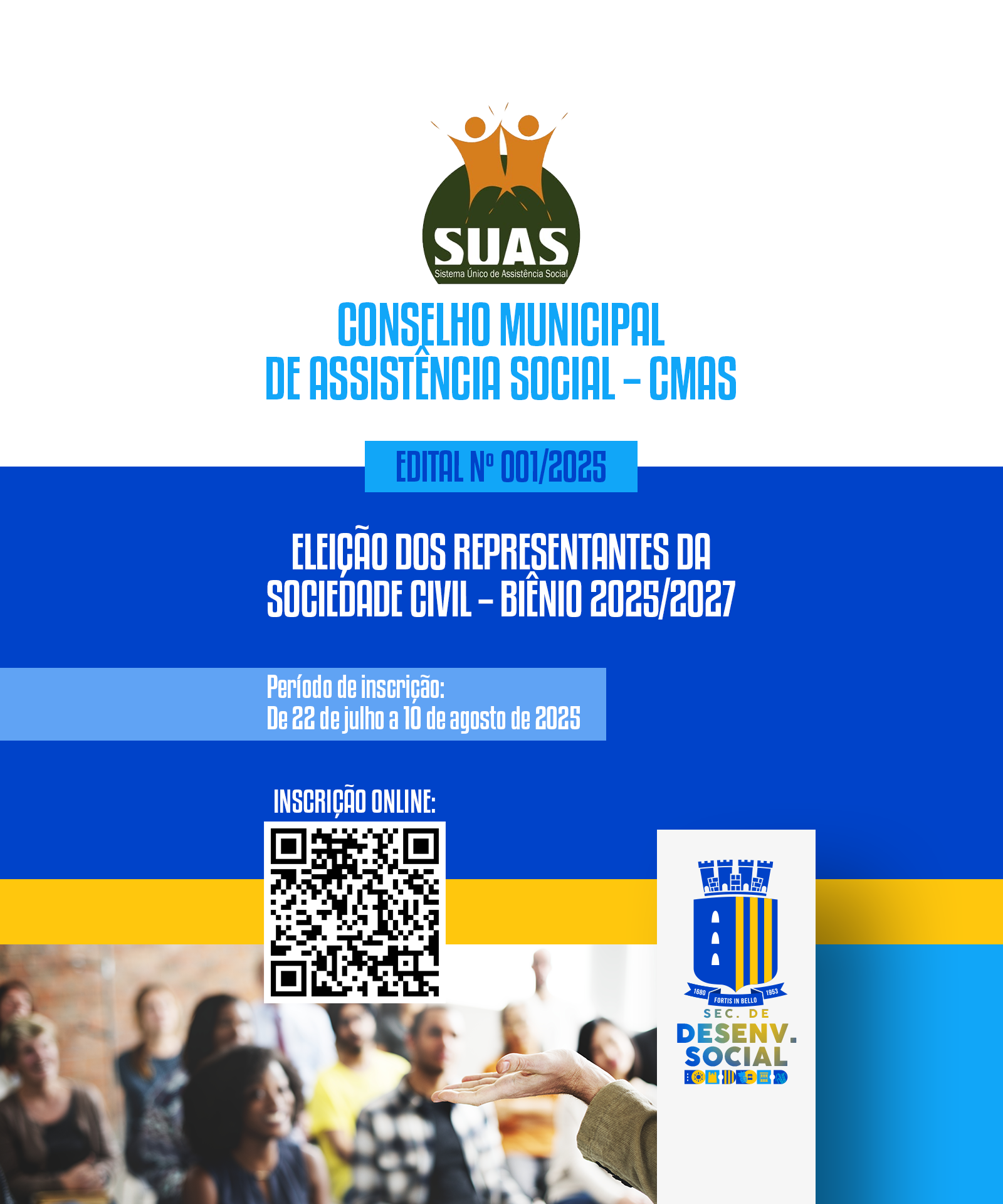 Imagem ilustrativa: Conselho Municipal de Assistência Social abre inscrições para eleição de representantes da sociedade civil