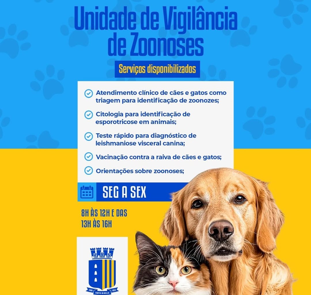 Unidade de Vigilância de Zoonoses realça serviços disponibilizados e horário de funcionamento