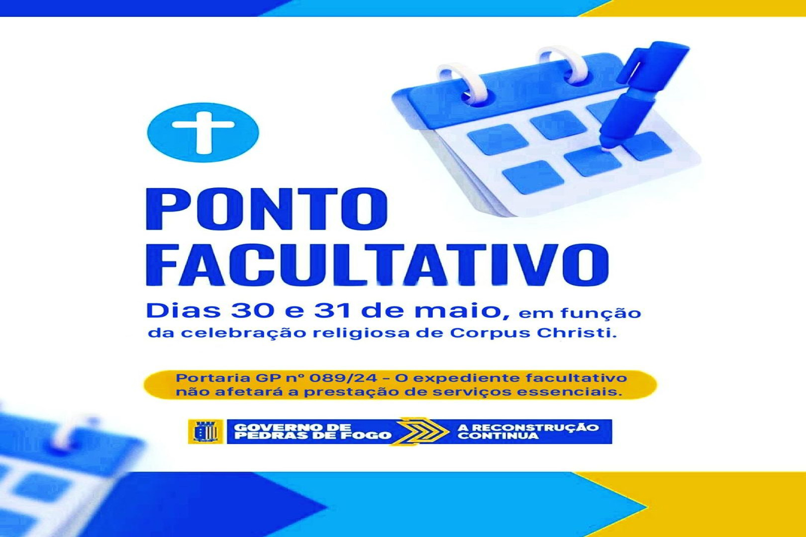 GOVERNO MUNICIPAL DECRETA PONTO FACULTATIVO NESTA QUINTA E SEXTA