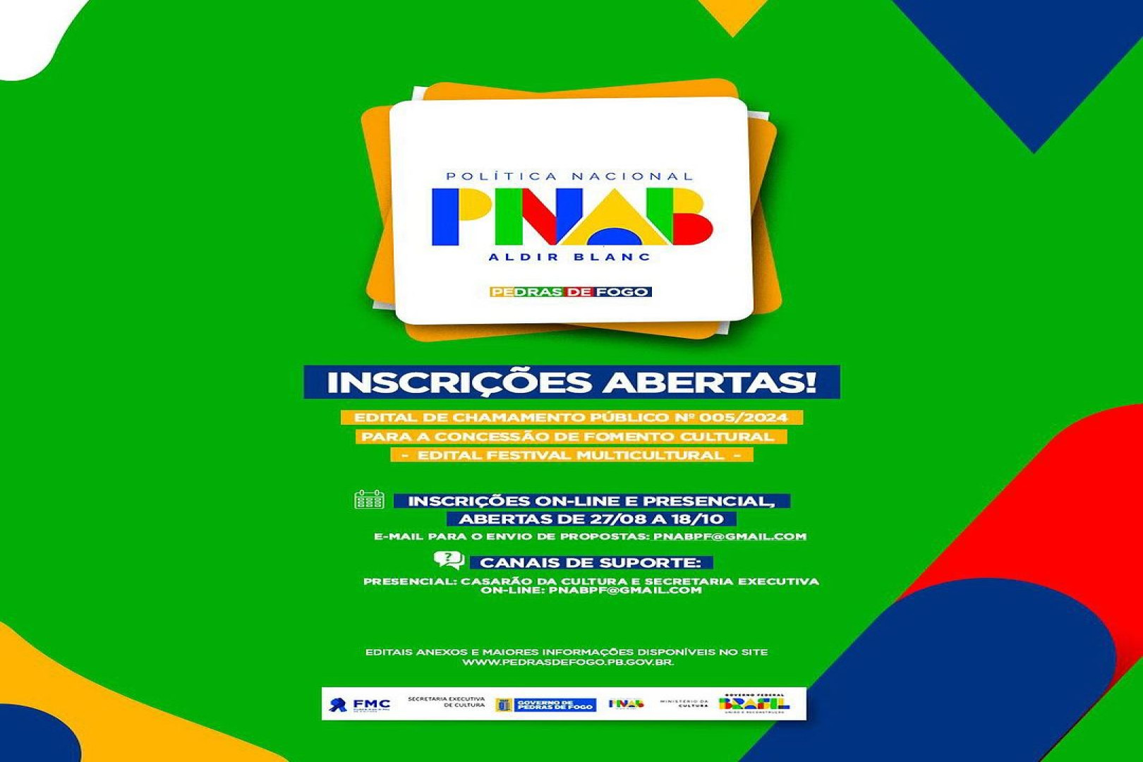 EDITAL DE FOMENTO CULTURAL “FESTIVAL MULTICULTURAL” É LANÇADO EM PEDRAS DE FOGO